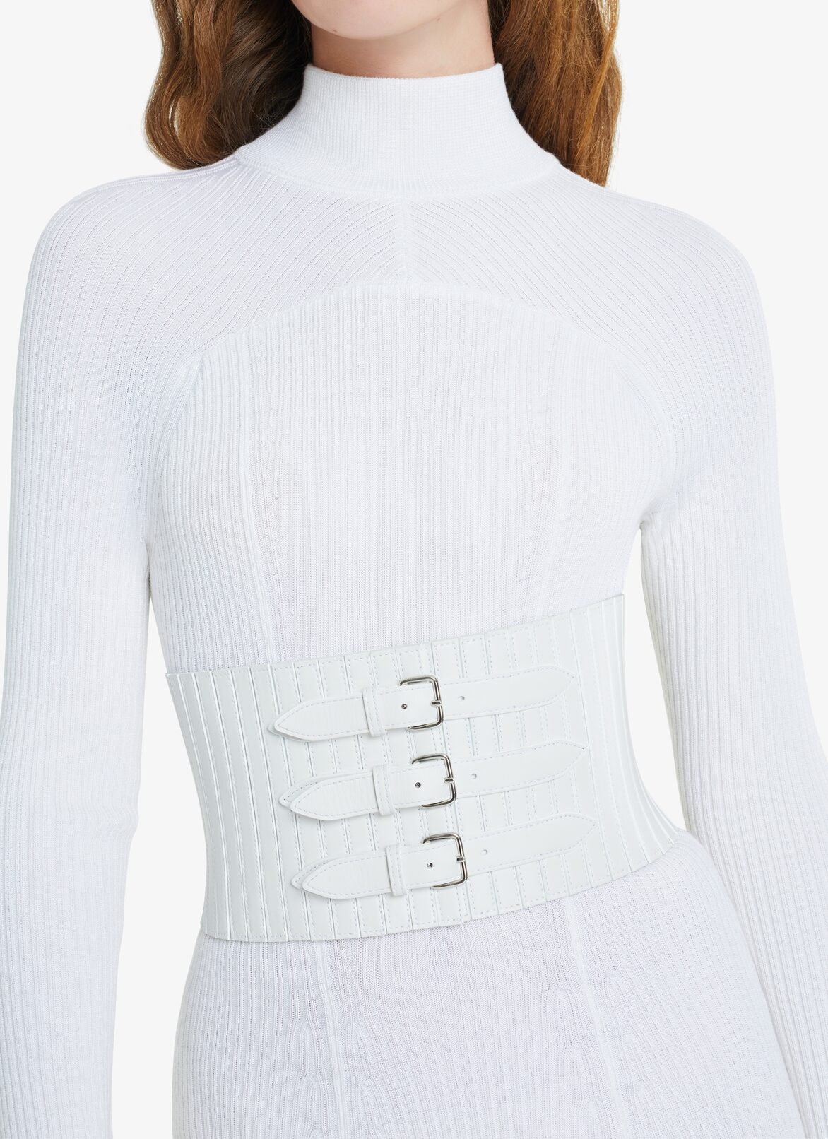 STRETCH CORSET BELT ALAÏA OPTIC WHITE STRETCH CORSET BELT
